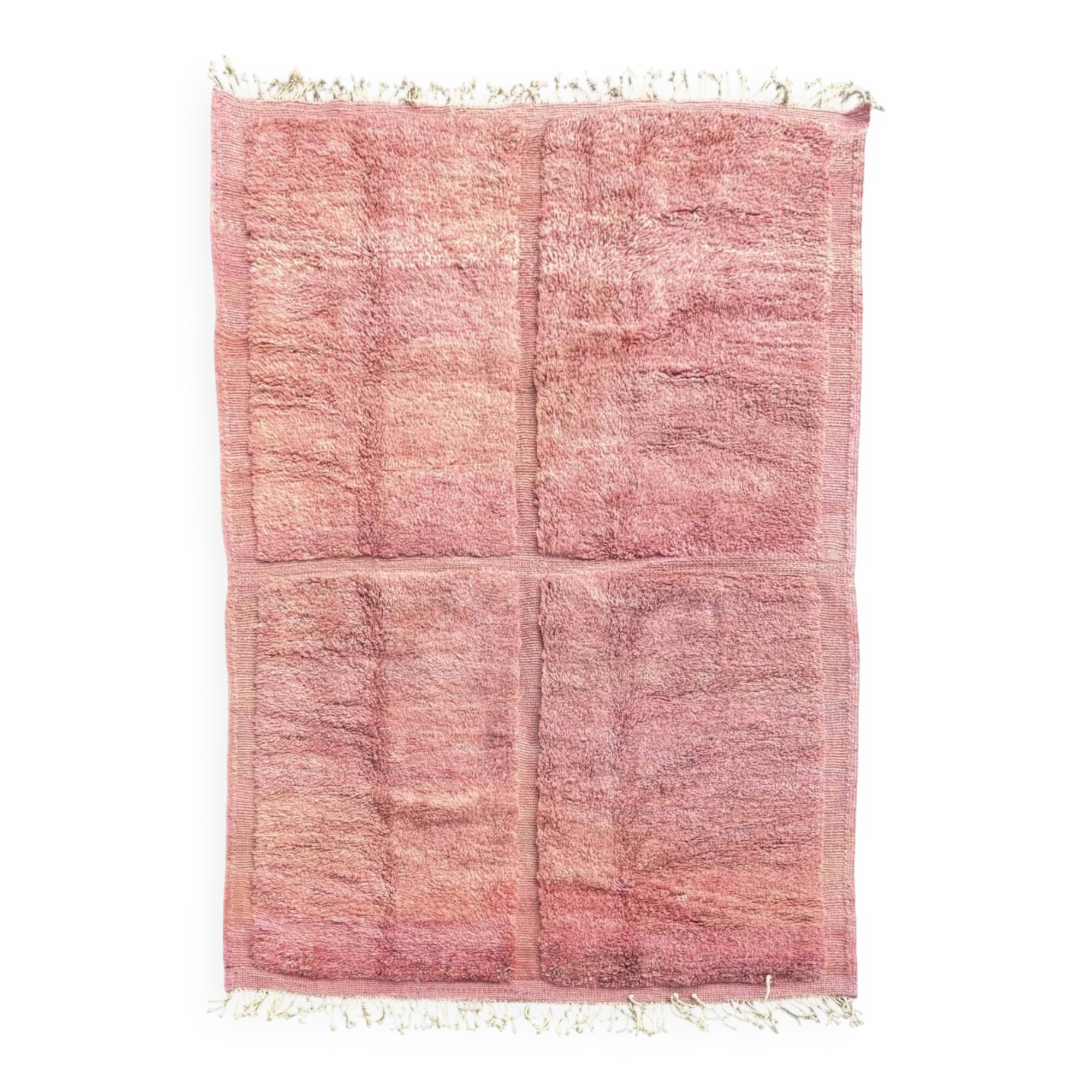 Tapis berbère rose à carreaux sur mesure