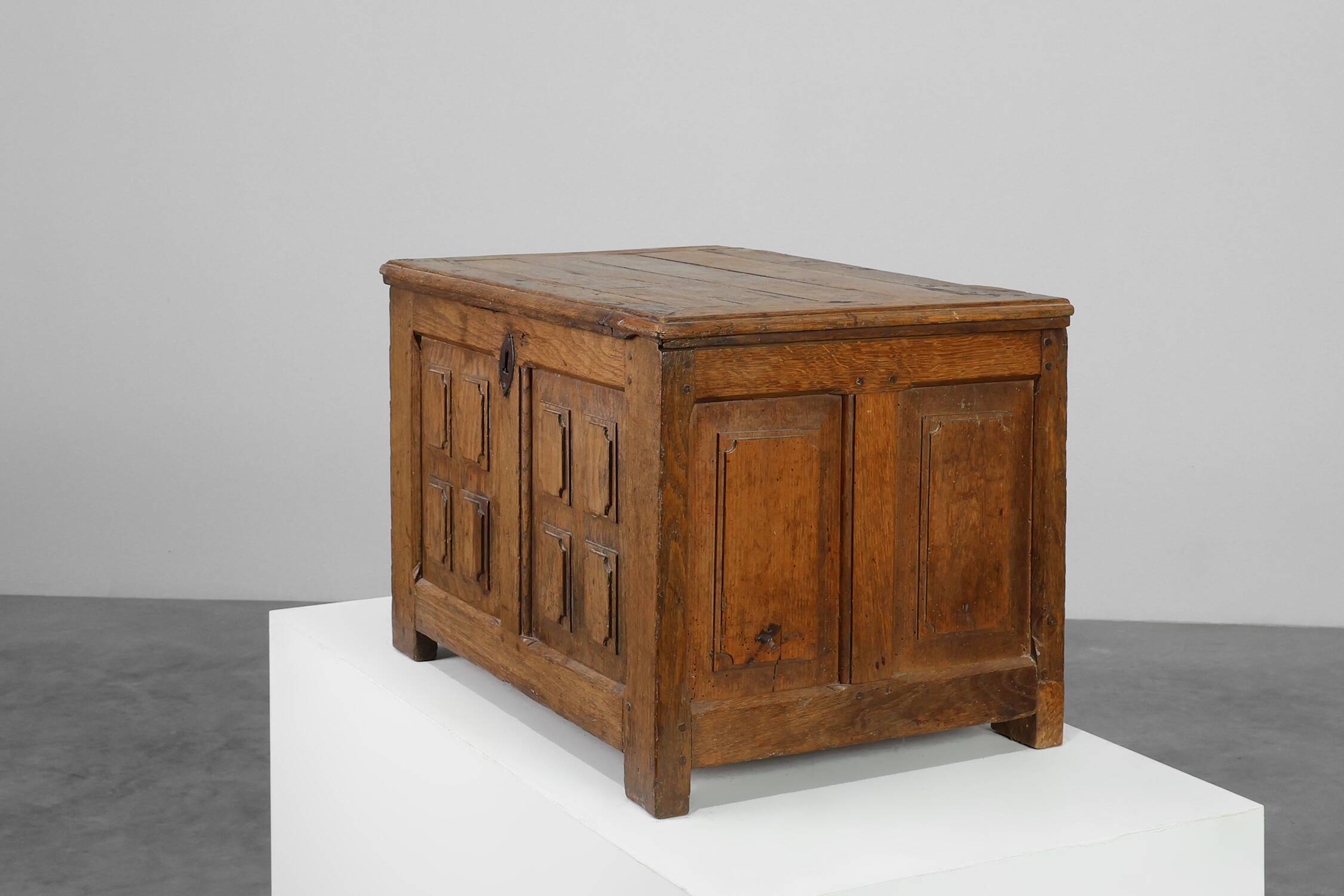 Rustic Oak paneled Trunk or chest, France 18th Century