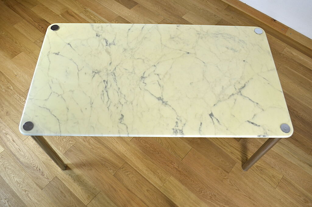 Italian vintage design table - marble and chrome 1970
