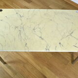 Italian vintage design table - marble and chrome 1970