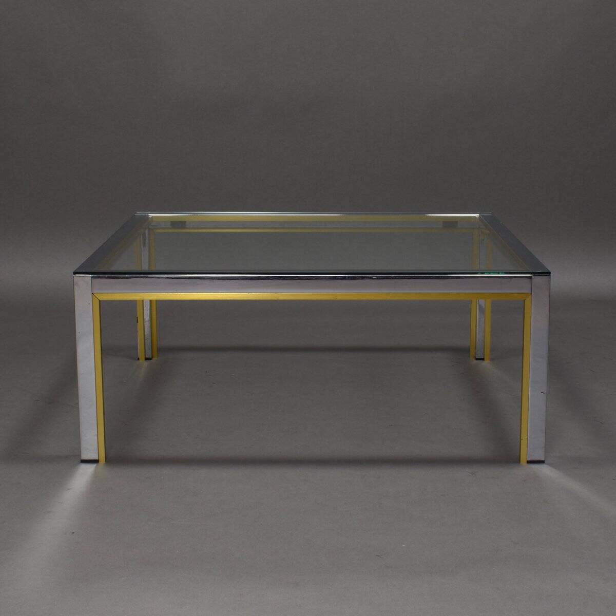 Italian chrome and gold coffee table, 1970s