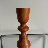 Turned wooden candle holder