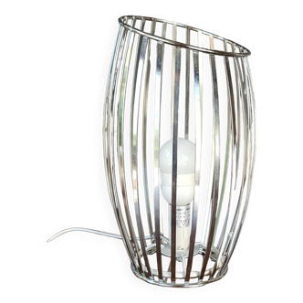 Lampe design cylindre lame de métal brossé