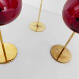 Set of three Hans-Agne Jakobsson AB Markaryd NR135 red tealight holders
