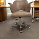 Vintage taupe lounge chair / office chair with chrome frame