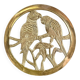 Small brass trivet with parrots or inseparable birds
