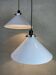 2x vintage white metal pendant lamps – 1980s