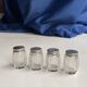 Set of hallmarked silver and fluted domed glass salt/pepper shakers