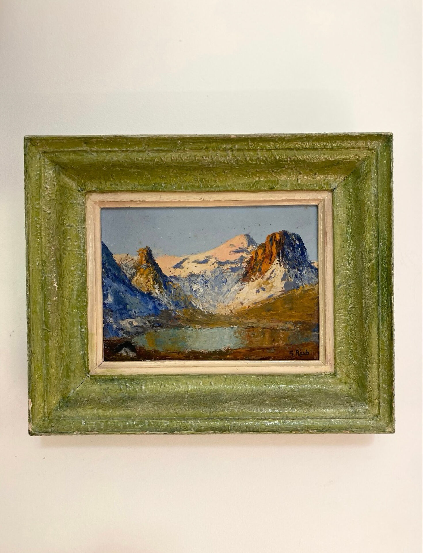 Oil Painting on Panel - "The Lake of Tignes" by Georges REEB - Savo