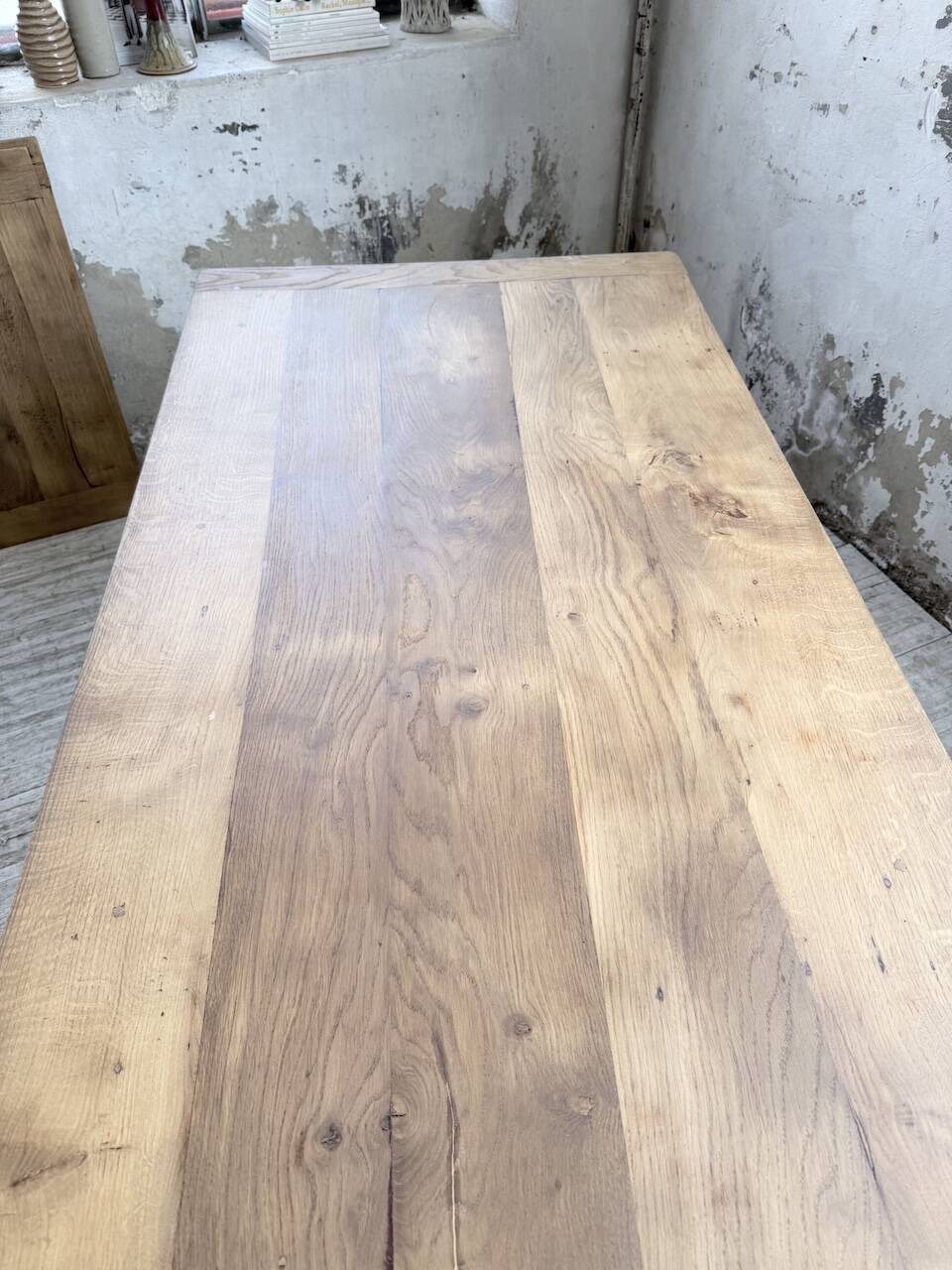 Solid oak farmhouse table with extensions (190-280cm) 1950