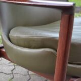 Ib Kofod Larsen for Fröscher Sitform olive leather Lounge Chair