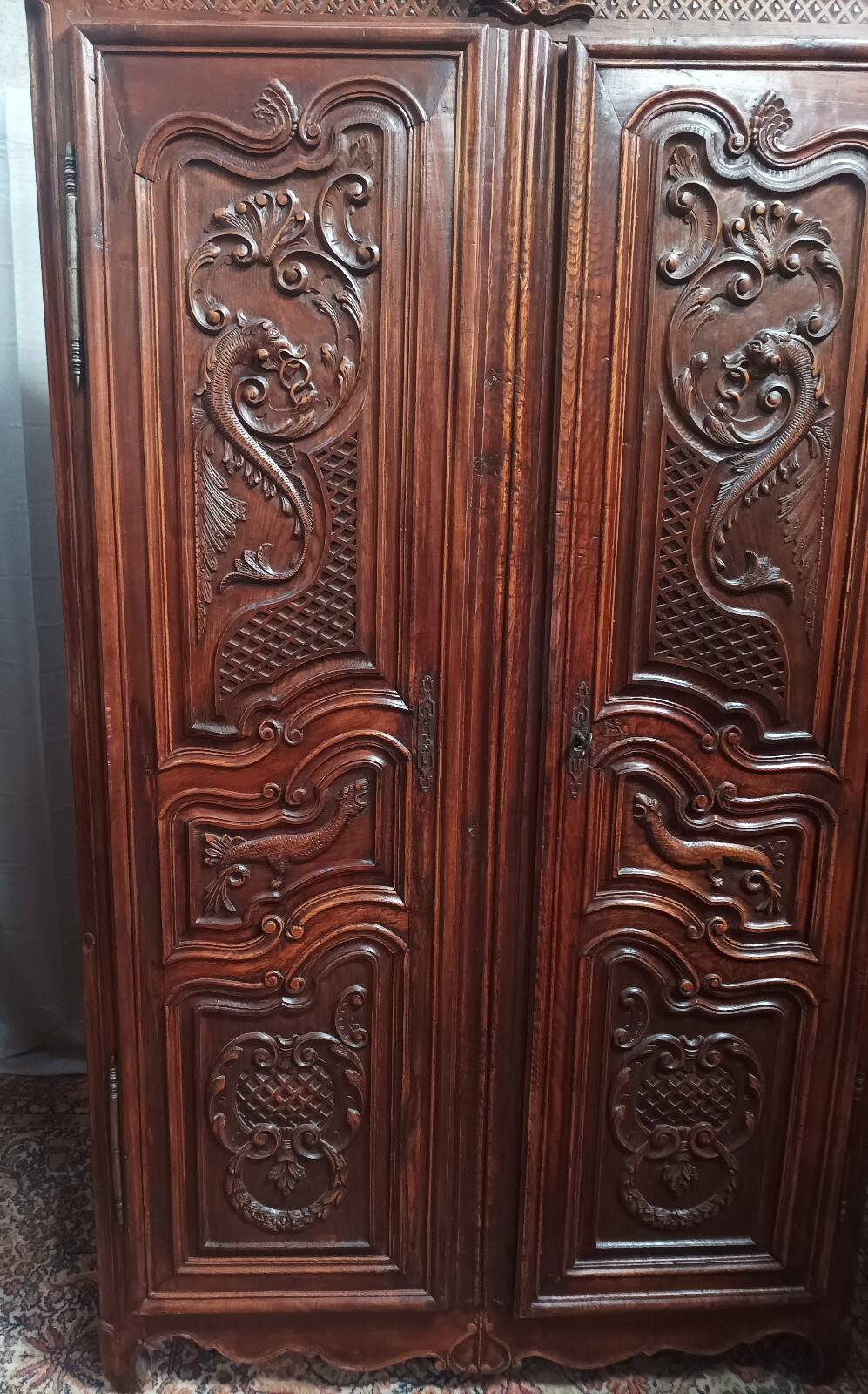 19th-century oak Renaissance wardrobe