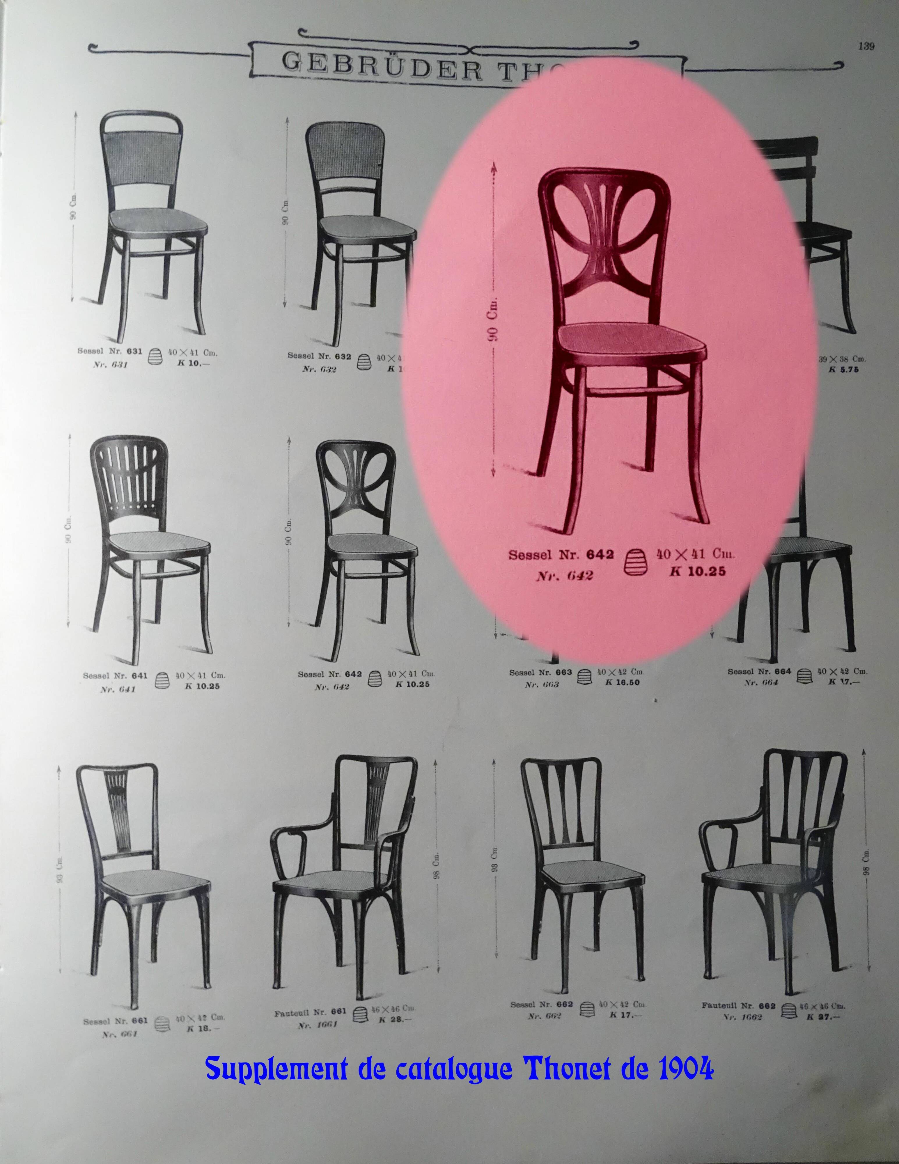 3 chaises Thonet N° 642 de 1910 "rare modéle papillon"