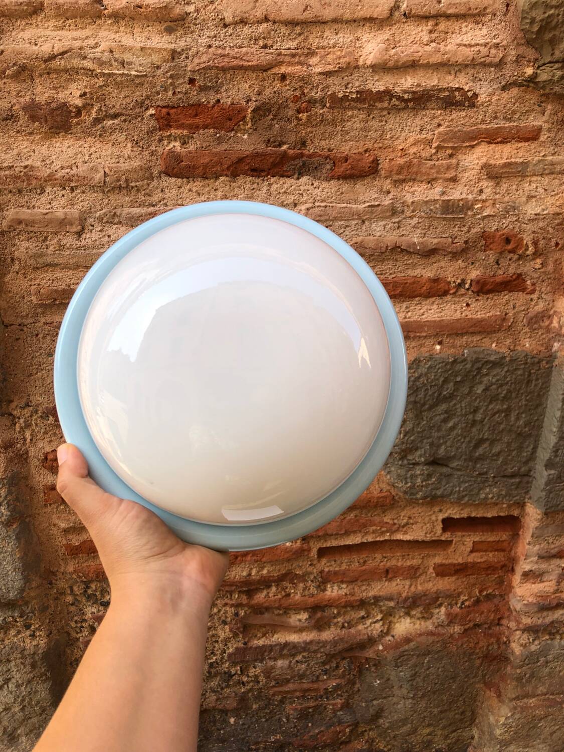 Wall or ceiling light in metal and glass