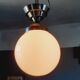 Art Deco ceiling light from the 40s in tinned metal and white opaline
