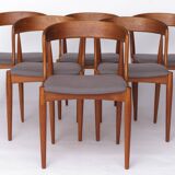 Set of 6 Johannes Andersen Chairs – Model 16, Teak Dining Chairs, Uldum