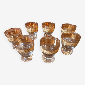 Lot de 7 verres à liqueurs cristal