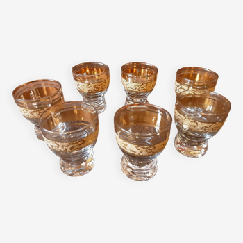 Set of 7 crystal liqueur glasses