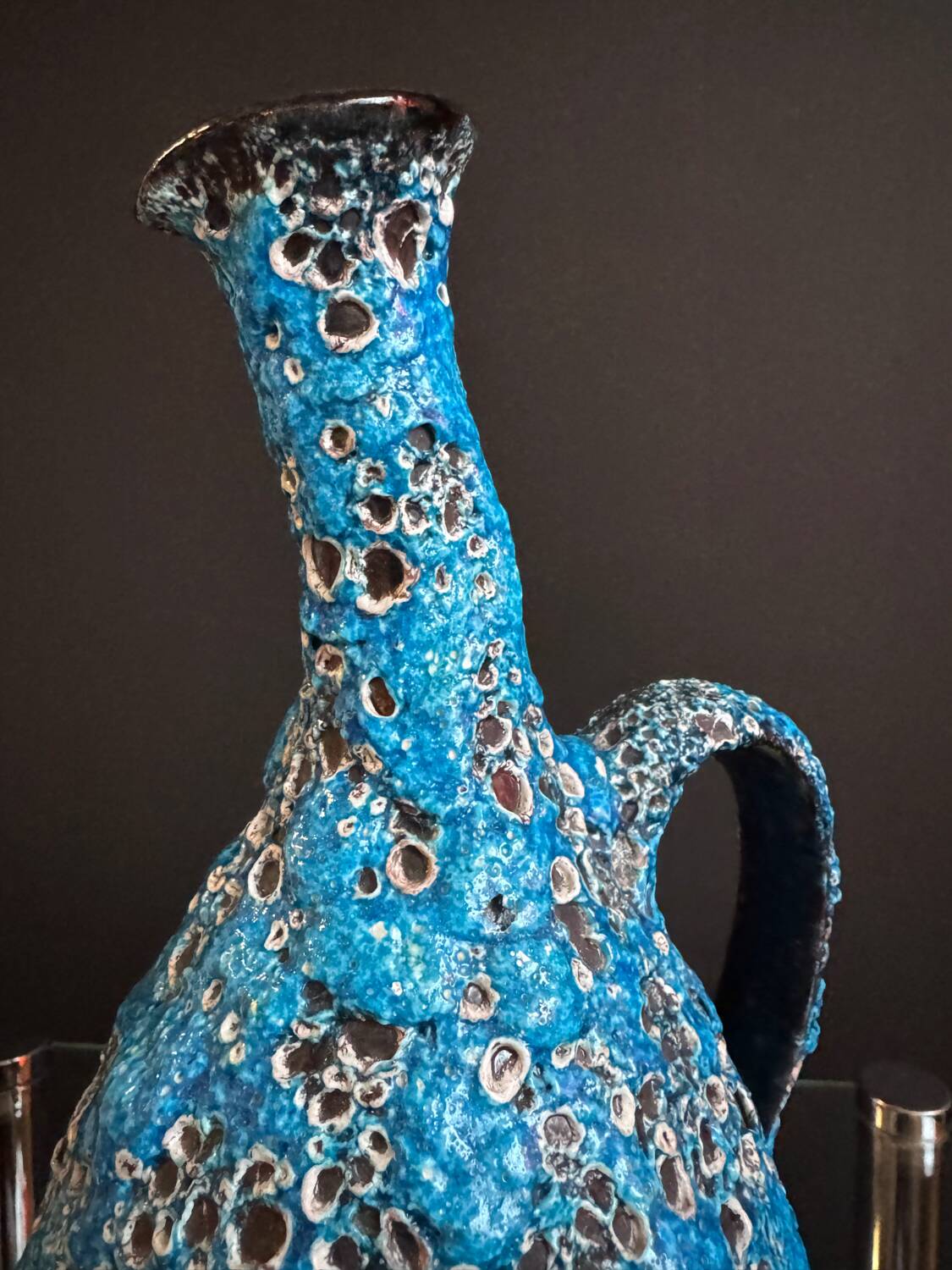 Ceramic cruche foam Vallauris 1960s