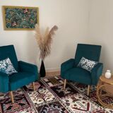 Duo of armchair back-of-year 50/60, restored