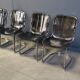Vintage dining chairs by Willy Rizzo for Cidue set of 4, 1970s