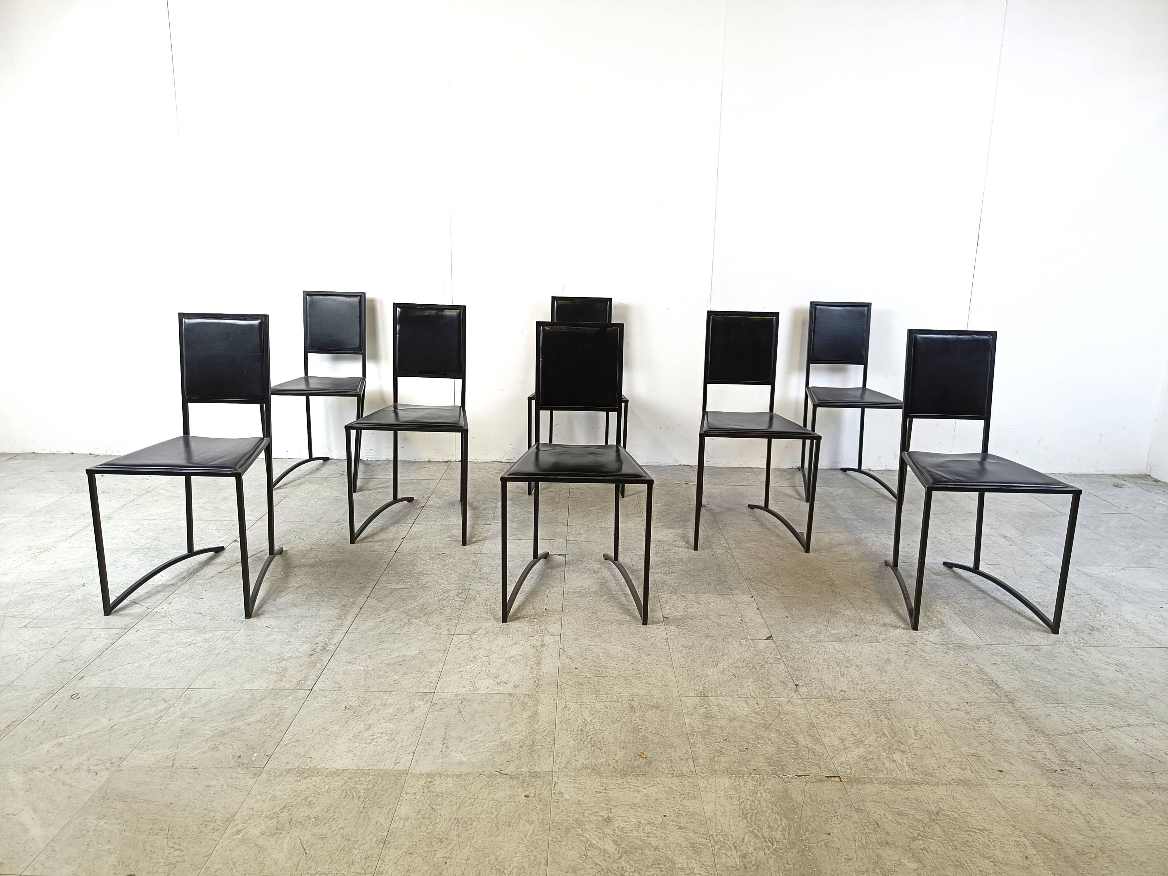 Vintage post modern dining chairs, set of 8