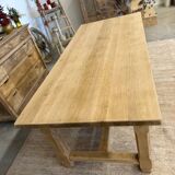 Renovated solid oak farmhouse table with 2 drawers