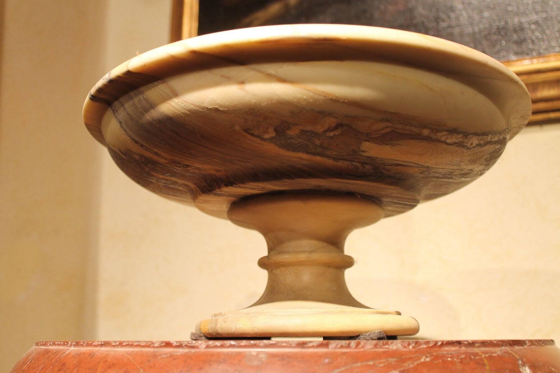 Italian 19th Century Neoclassical Marble Bowl on Pedestal or Tazza Centerpiece