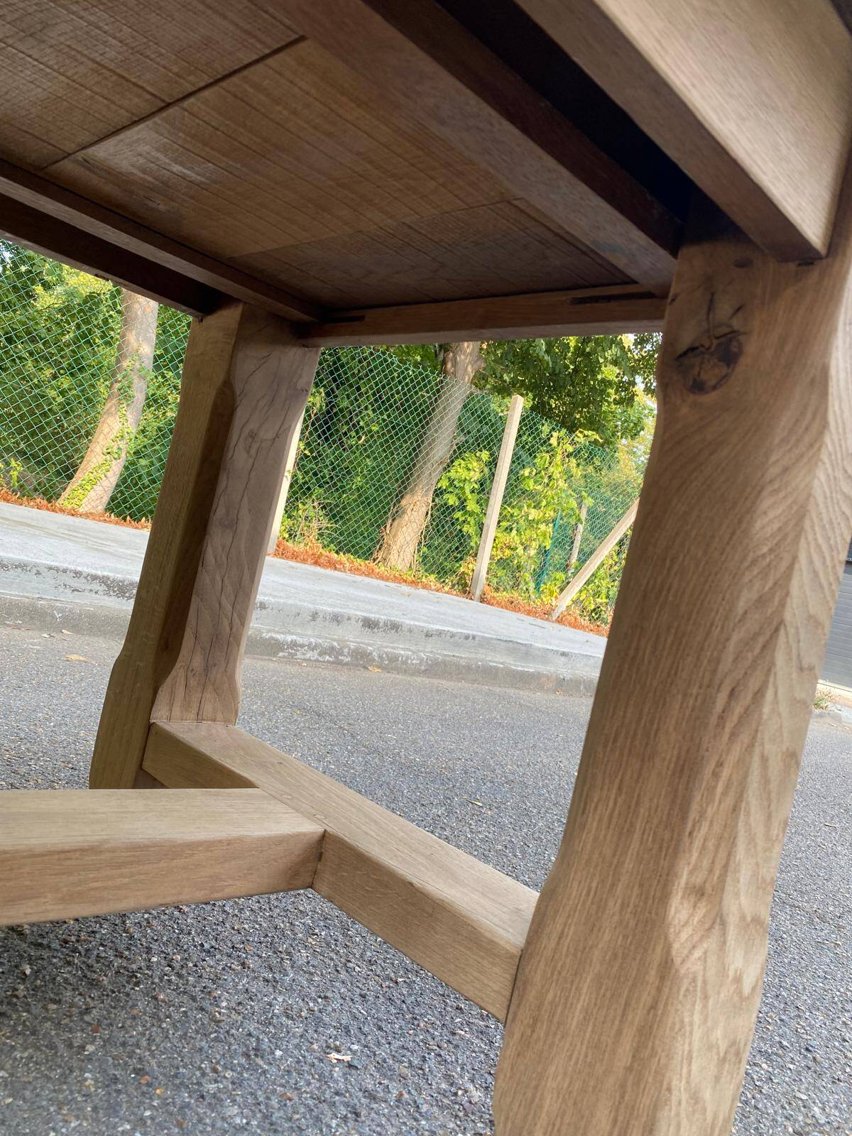 Farmhouse dining table stripped in solid raw oak 1930 - 216cm