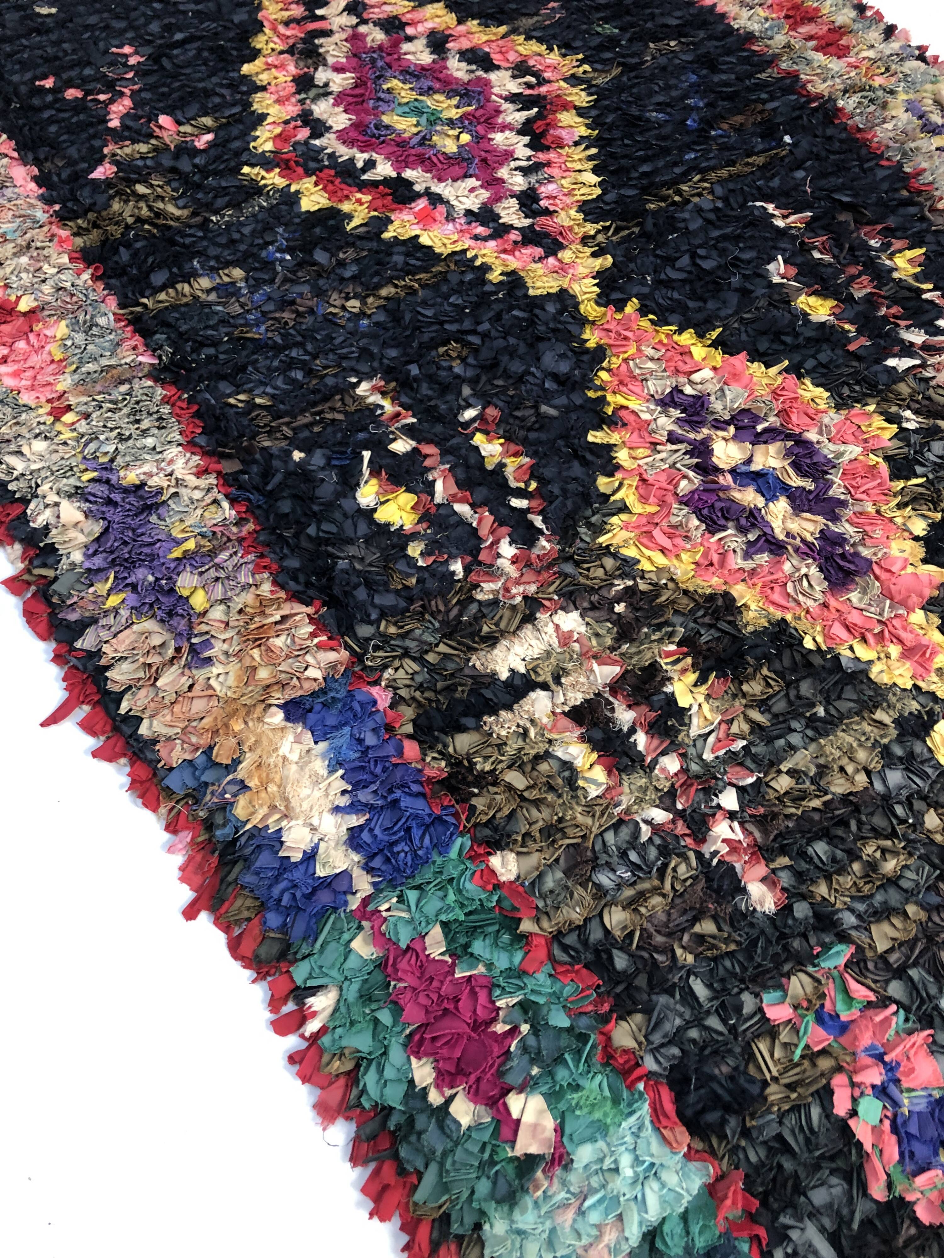 Moroccan Berber carpet Old Boucherouite 2,31x1.11m