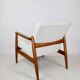 GFM-64 Brown Armchair in White Ivory Bouclé attributed to Edmund Homa, 1970s