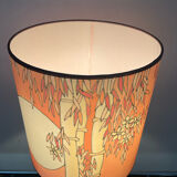 Vintage lamp in wood and silk