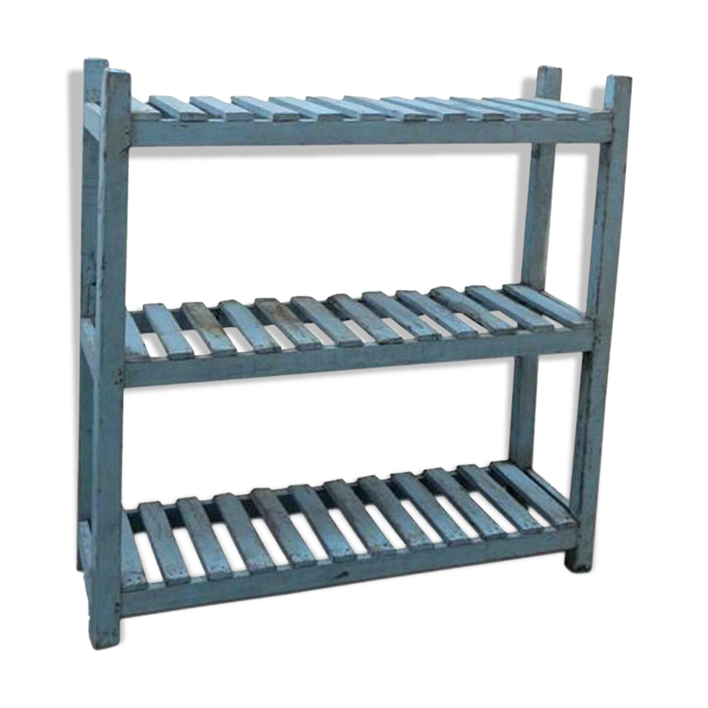 Old Turquoise storage shelf 108x31x108cm shabby chic India