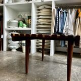 Coffee table, bench in dark laminated wood