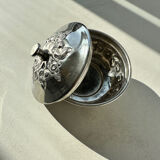 Antique silver-plated box with floral decoration