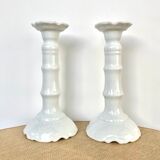 Pair of porcelain candle holders