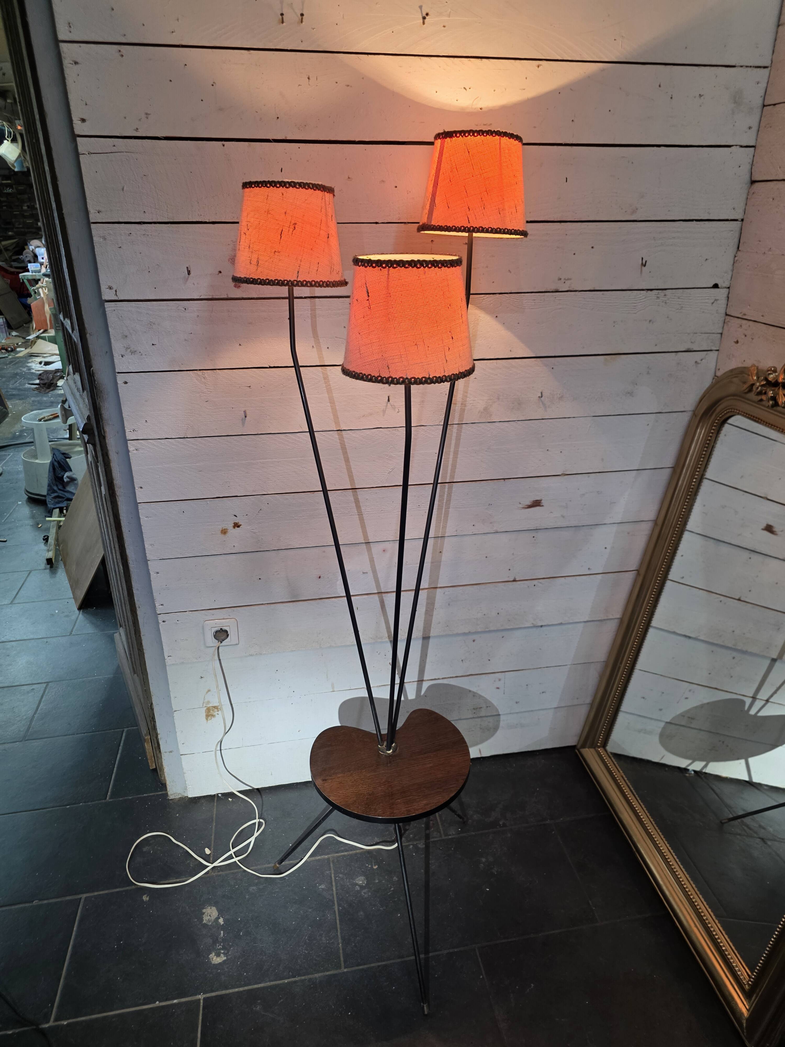 1950s/60s tripod floor lamp with 3 lights.