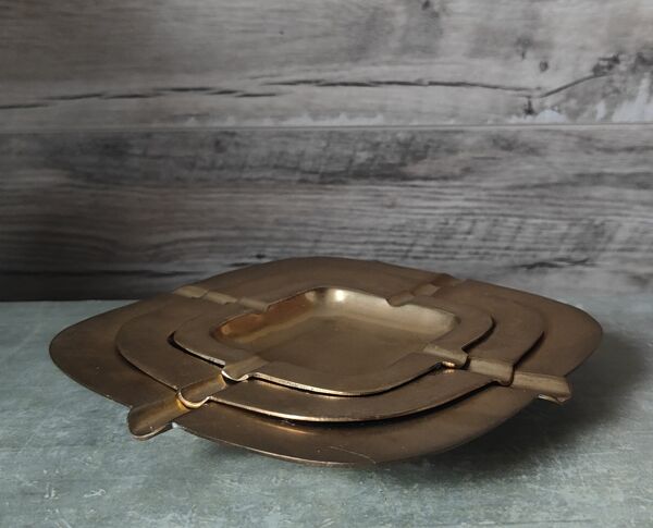 Trio de Cendriers empilables laiton