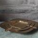 Trio of stackable brass ashtrays