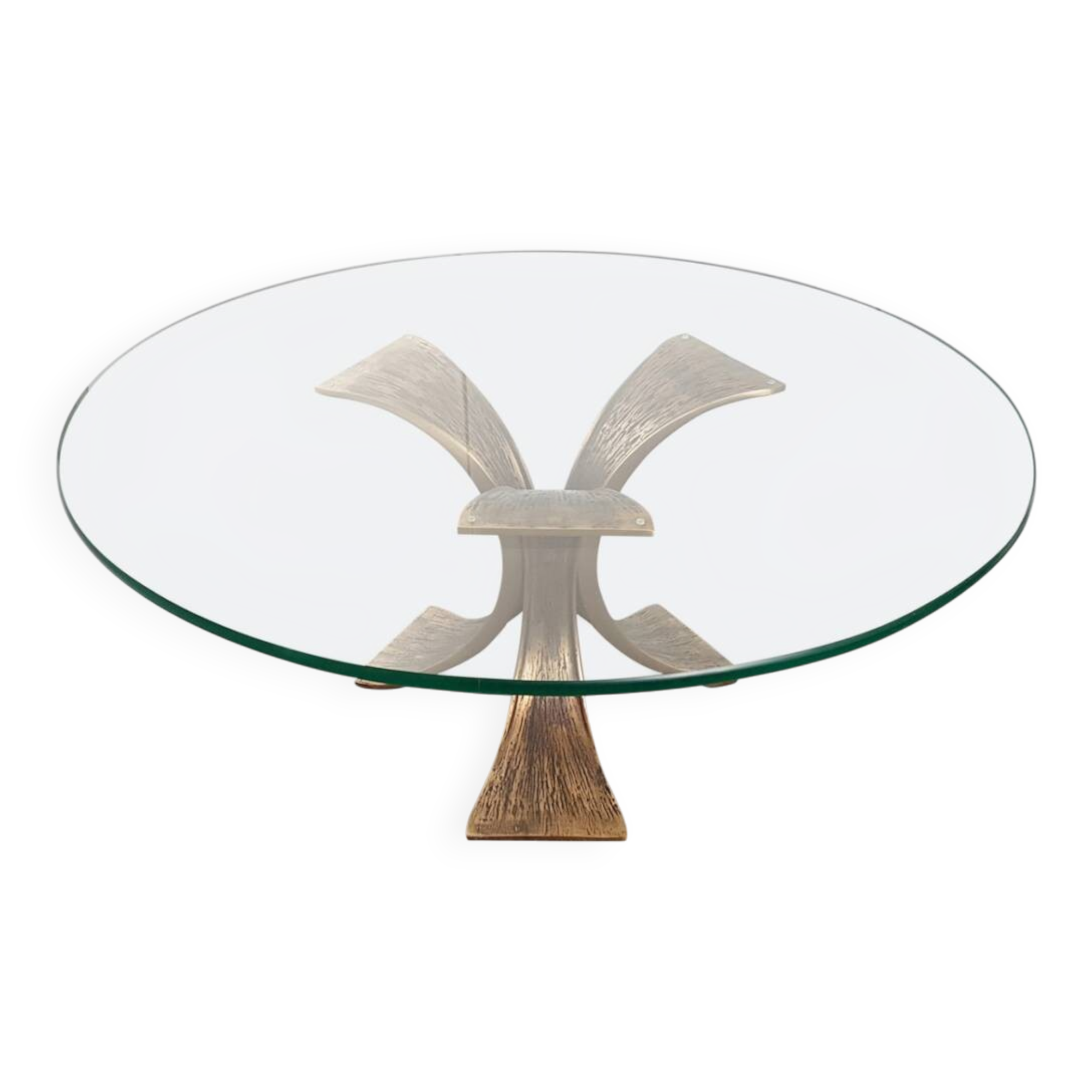 Vintage brutalist coffee table in bronze from the 1960s.