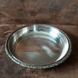 Hollow round silver metal dish