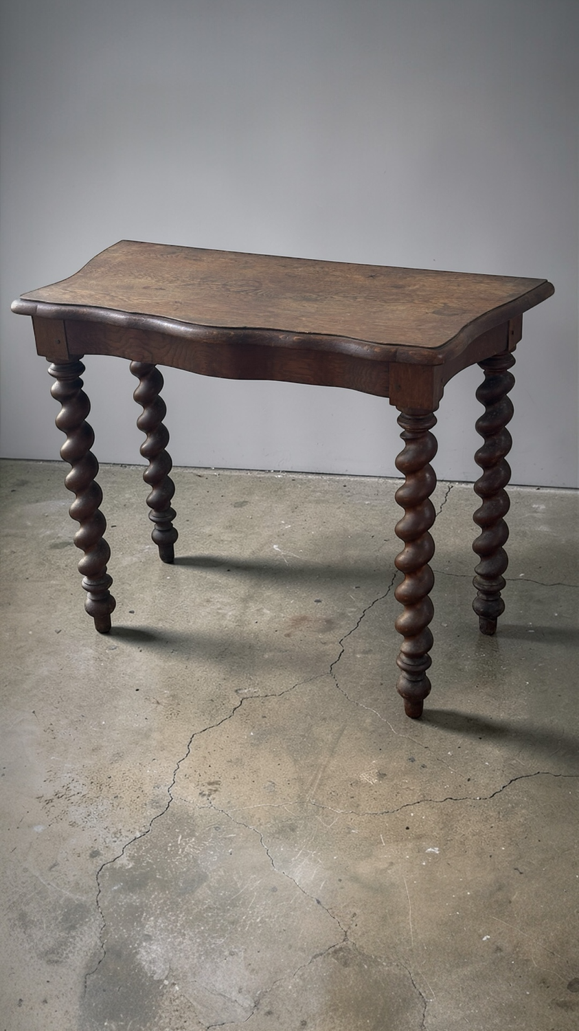 Console en bois massif pieds tournés