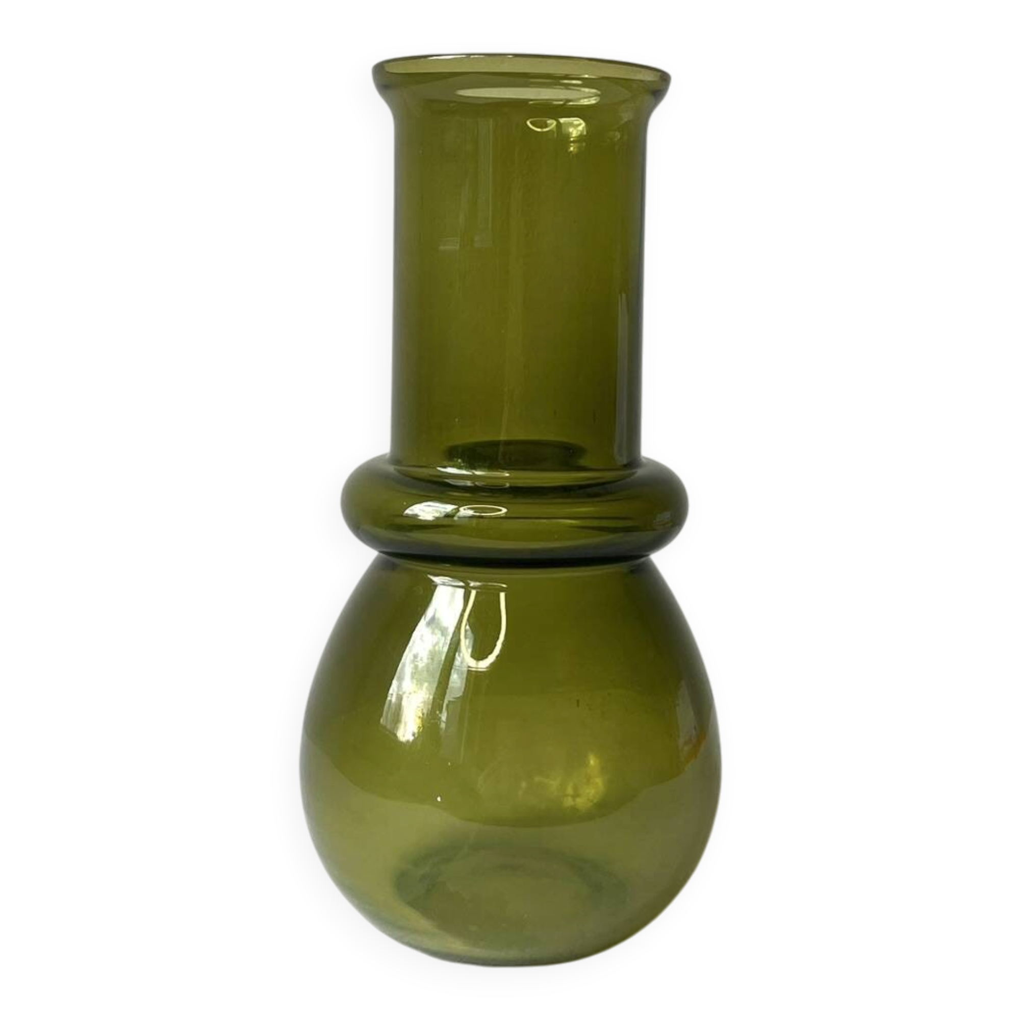 Scandinavian olive green vase, design by Riihimaki / Tamara Aladin.