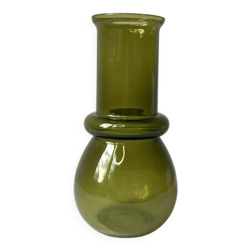 Vase scandinave vert olive, design Riihimaki / Tamara Aladin