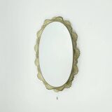 large back lit wall MIRROR acrylic frame ice glass decor 1960s 1970s