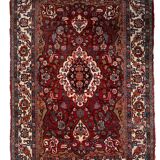 Handmade vintage Persian style Mahal rug 142cm x 204cm 1950s