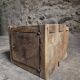 French antique oak safe, lockable rustic chest, circa 1750–1850.