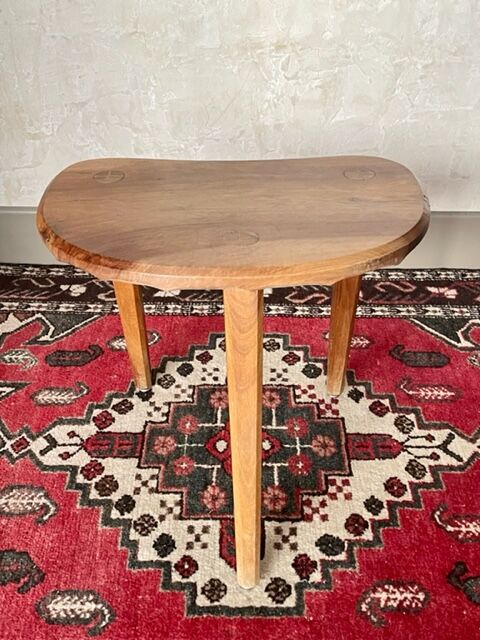 Vintage wooden tripod stool 1950