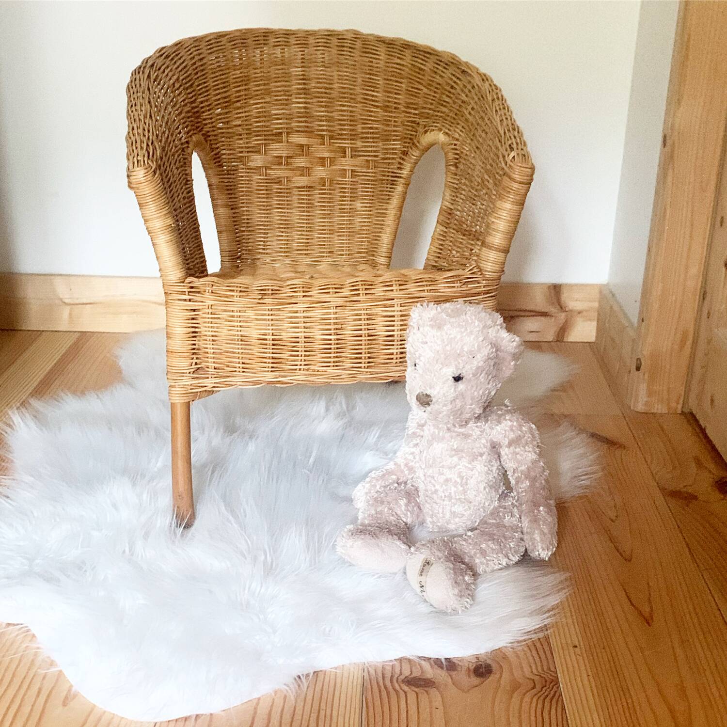 Vintage children's armchair in wicker and rattan