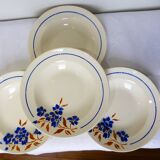 4 vintage Badonviller deep plates 211235